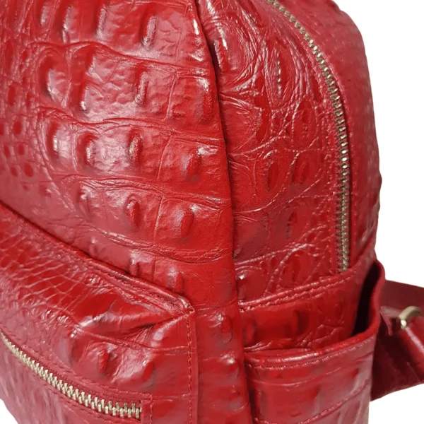 Hesel本革リュック赤い