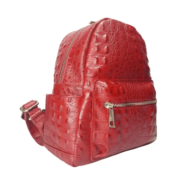 Hesel本革リュック赤い