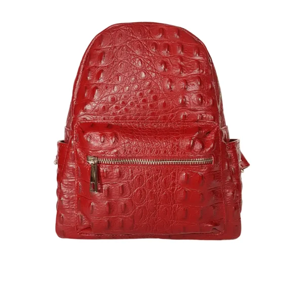 牛革リュック赤い