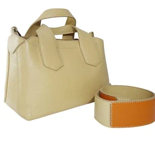 Isis本革バッグ2wayハンドバッグベージュ