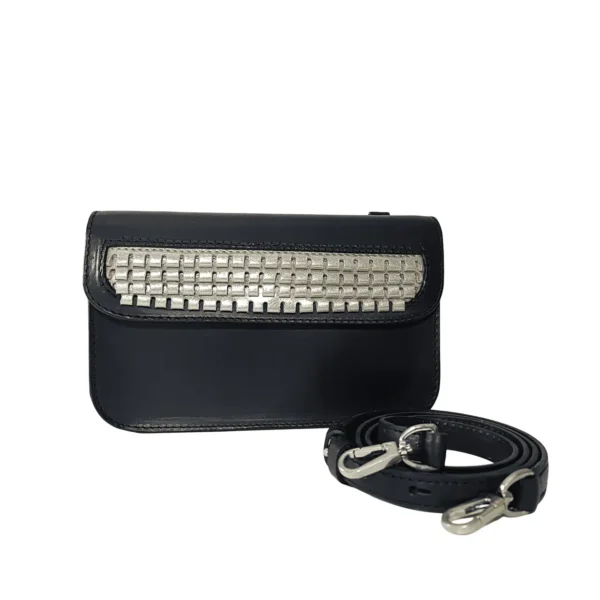 leather-bag-black-ショルダーストラップ 牛革ショルダーバッグ黒