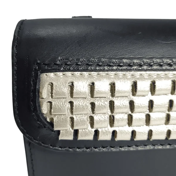 leather-bag-black-ディテール 牛革ショルダーバッグ黒