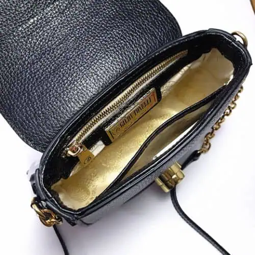 leather-bag-black-内側 牛革バッグ黒