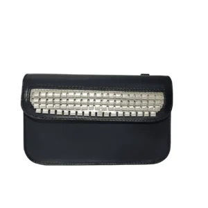 leather-bag-black-正面 LEO 本革ショルダーバッグ