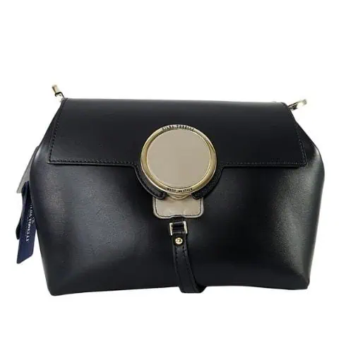 Mimas本革バッグ黒ショルダーバッグ