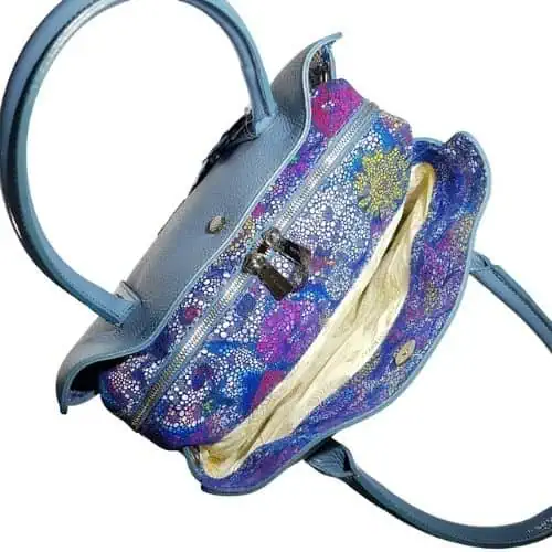 Asteria本革バッグ2wayハンドバッグ青