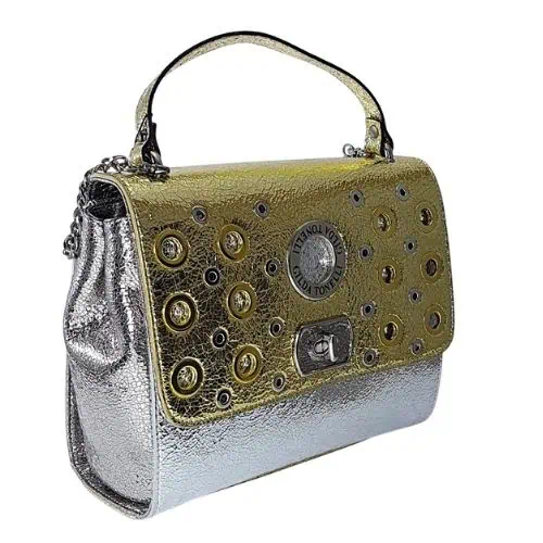 Dione本革バッグ2wayハンドバッグゴルド