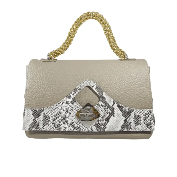 leather-bag-handbag-grey-正面 牛革ハンドバッググレー