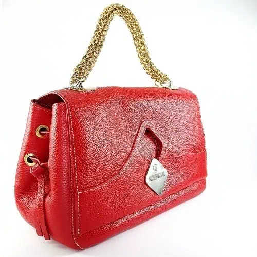 Metis本革バッグ2WAY赤いハンドバッグ