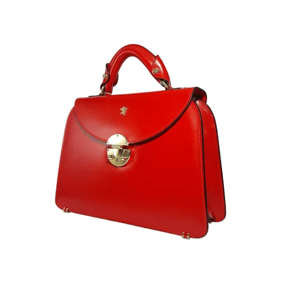 Adhara本革バッグ2wayハンドバッグ赤い