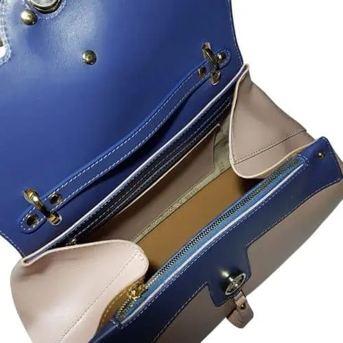 leather-bag-pink-内側 ピンクと紫の牛革バッグ