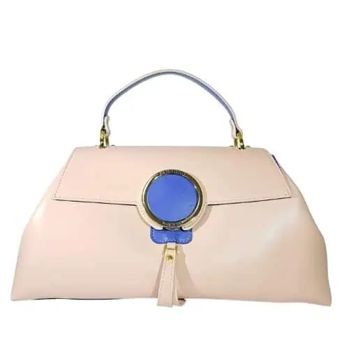 leather-bag-pink-正面 Inanna本革バッグ2wayハンドバッグピンク