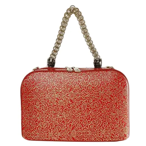 leather-bag-red-正面 牛革バッグ赤