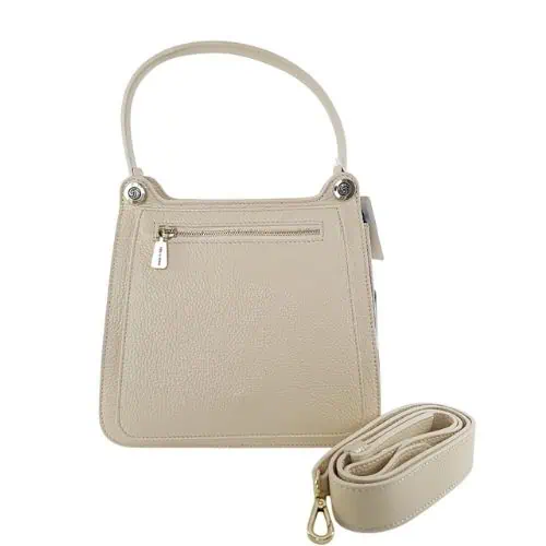 leather-handbag-pink-ショルダーストラップ ピンクの牛革ハンドバッグレディース