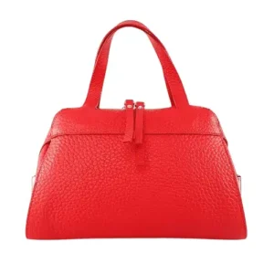 leather-handbag-red-正面 MALTHE 本革2WAY ハンドバッグ