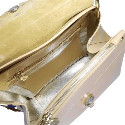 leather - shoulderbag-orange-内側 Spica本革バッグショルダーバッグオレンジ