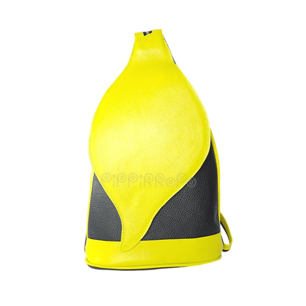 leather-backpack-black-lemongreen-front