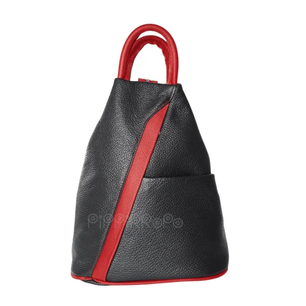 leather-backpack-black-red-正面 leather-backpack-black-red-front
