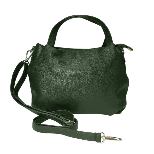 leather-handbag-militarygreen-front レディースバッグ 上品 イタリアンレザー