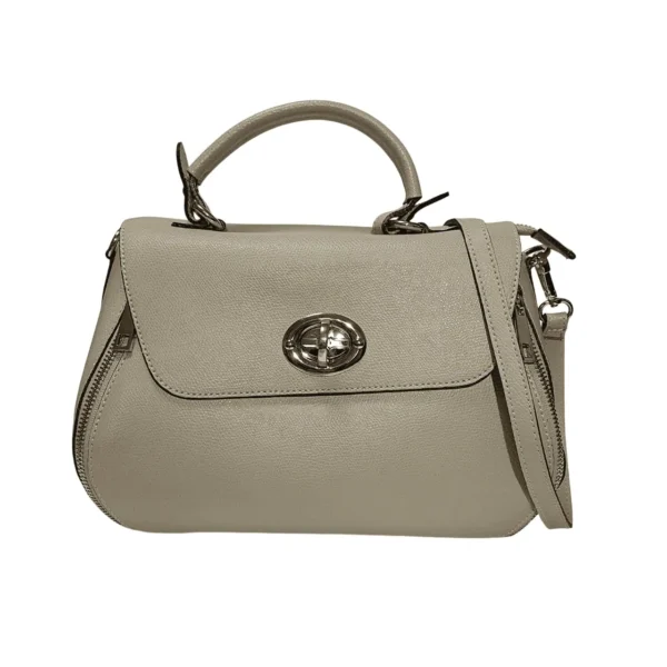 レディースバッグ-leather-beige-front strap レディースバッグ-leather-beige