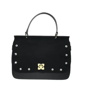 レディースバッグ-leather-black - front LUCY 本革2WAY ハンドバッグ