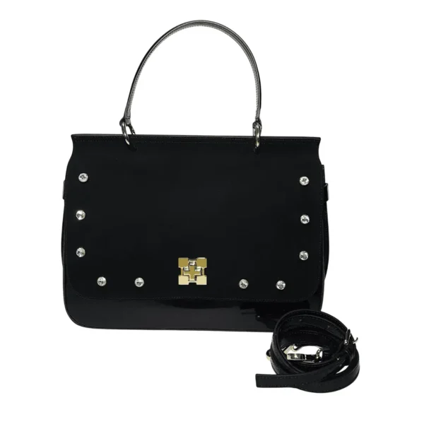 レディースバッグ-leather-black - strap LUCY 本革2WAY ハンドバッグ