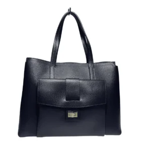レディースバッグ-leather-handbag-bluenavy LAISSA 本革2WAY ハンドバッグ